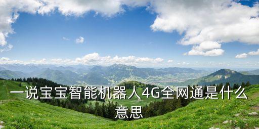 一說寶寶智能機(jī)器人4G全網(wǎng)通是什么意思