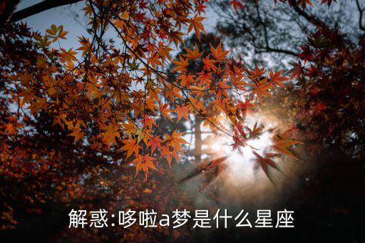 解惑:哆啦a夢(mèng)是什么星座