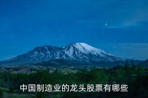 中國制造業(yè)的龍頭股票有哪些