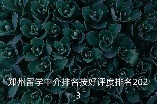 鄭州留學(xué)中介排名按好評(píng)度排名2023