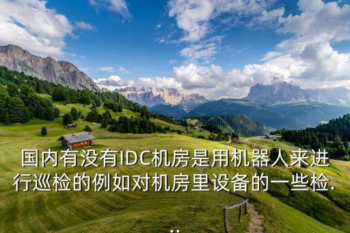國內(nèi)有沒有IDC機房是用機器人來進行巡檢的例如對機房里設(shè)備的一些檢...