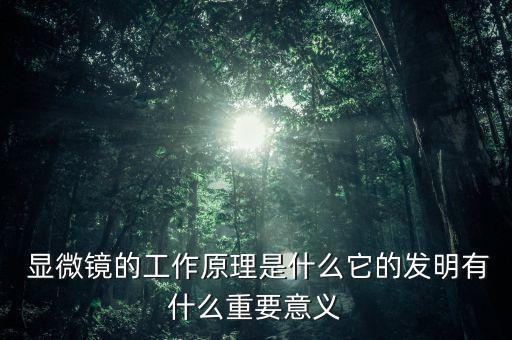  顯微鏡的工作原理是什么它的發(fā)明有什么重要意義