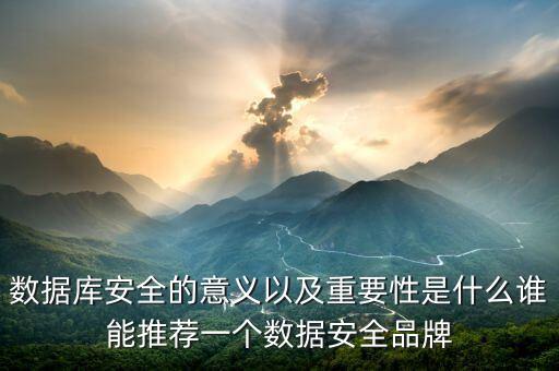 數(shù)據(jù)庫安全的意義以及重要性是什么誰能推薦一個數(shù)據(jù)安全品牌