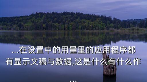 ...在設(shè)置中的用量里的應(yīng)用程序都有顯示文稿與數(shù)據(jù),這是什么有什么作...