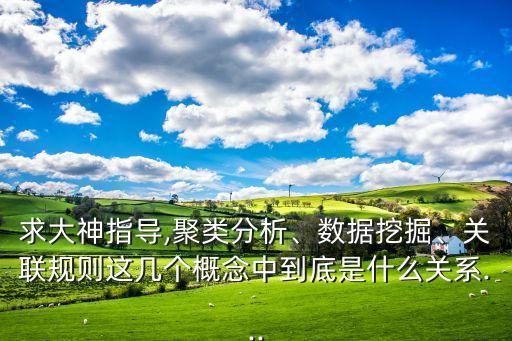 求大神指導(dǎo),聚類分析、數(shù)據(jù)挖掘、關(guān)聯(lián)規(guī)則這幾個概念中到底是什么關(guān)系...
