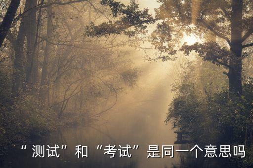 “ 測試”和“考試”是同一個意思嗎