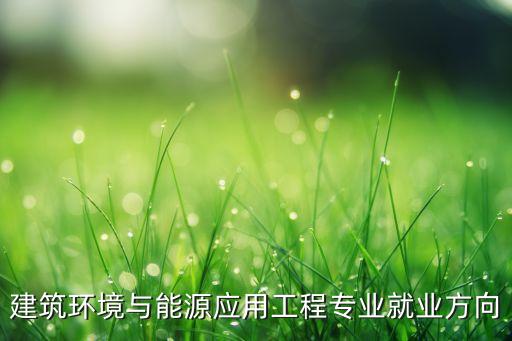 建筑環(huán)境與能源應用工程專業(yè)就業(yè)方向
