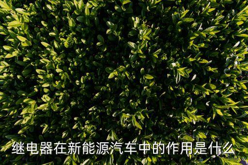 繼電器在新能源汽車中的作用是什么