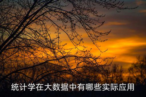 統(tǒng)計學(xué)在大數(shù)據(jù)中有哪些實際應(yīng)用