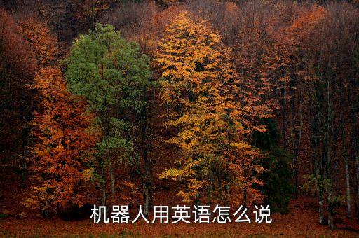  機(jī)器人用英語怎么說