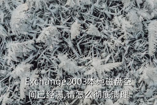 Exchange2003本地磁盤空間已經(jīng)滿,請怎么徹底淸理