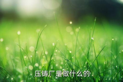 壓鑄廠是做什么的