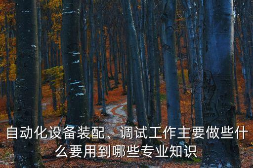 自動(dòng)化設(shè)備裝配、調(diào)試工作主要做些什么要用到哪些專業(yè)知識(shí)