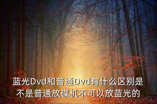 藍(lán)光Dvd和普通Dvd有什么區(qū)別是不是普通放碟機(jī)不可以放藍(lán)光的