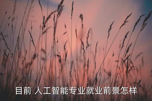 目前 人工智能專業(yè)就業(yè)前景怎樣