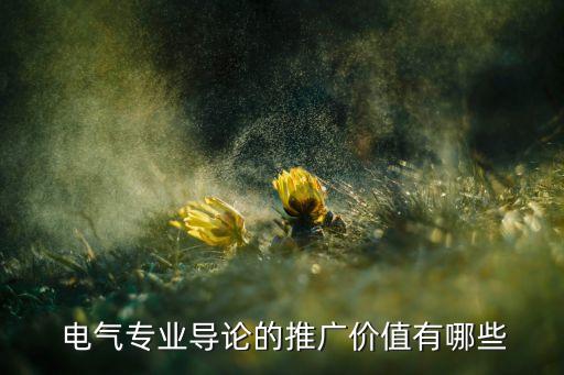  電氣專業(yè)導(dǎo)論的推廣價(jià)值有哪些