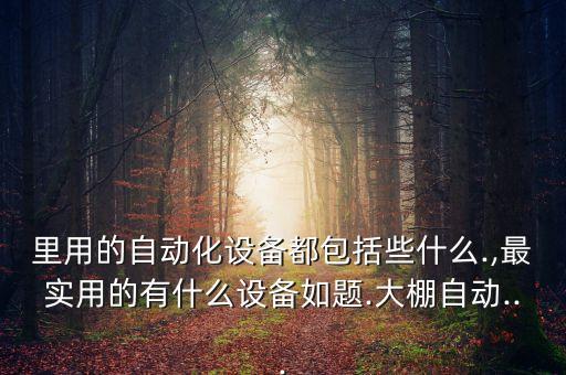 中國最罕見的自動化設備,國內自動化設備排名