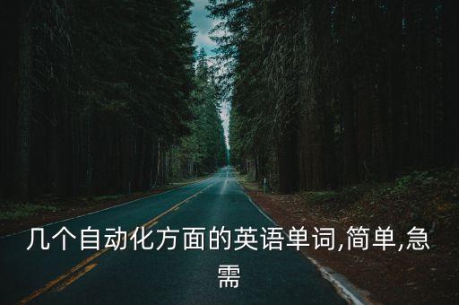 幾個(gè)自動(dòng)化方面的英語(yǔ)單詞,簡(jiǎn)單,急需