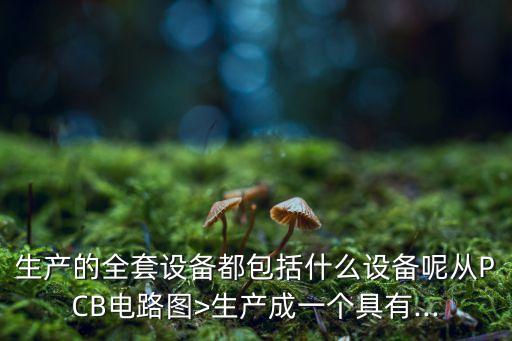 生產(chǎn)的全套設(shè)備都包括什么設(shè)備呢從PCB電路圖>生產(chǎn)成一個(gè)具有...