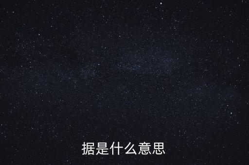 據(jù)是什么意思
