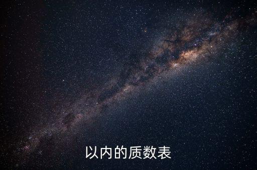 以內(nèi)的質(zhì)數(shù)表