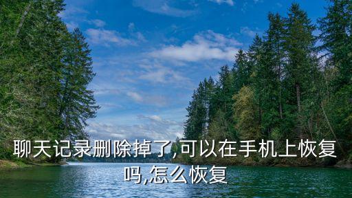 聊天記錄刪除掉了,可以在手機(jī)上恢復(fù)嗎,怎么恢復(fù)