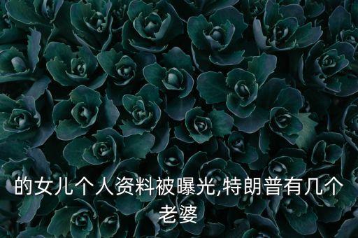 的女兒個人資料被曝光,特朗普有幾個老婆