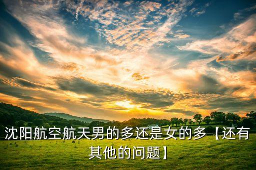 沈陽航空航天男的多還是女的多【還有其他的問題】