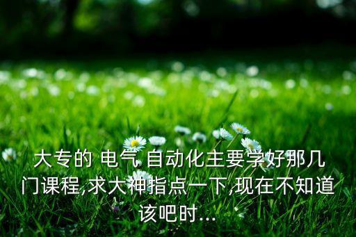  大專的 電氣 自動化主要學好那幾門課程,求大神指點一下,現(xiàn)在不知道該吧時...