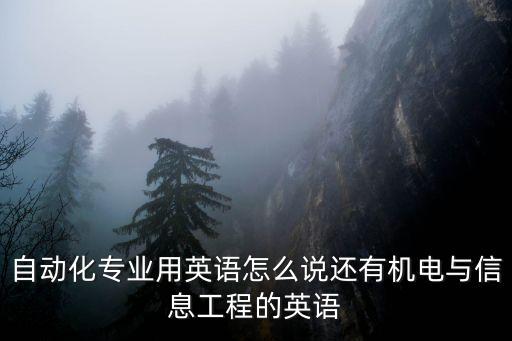 自動(dòng)化專業(yè)用英語(yǔ)怎么說(shuō)還有機(jī)電與信息工程的英語(yǔ)