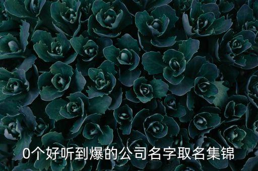 0個好聽到爆的公司名字取名集錦