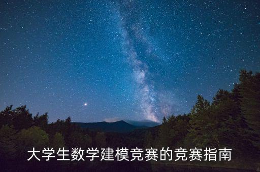 大學(xué)生數(shù)學(xué)建模競(jìng)賽的競(jìng)賽指南