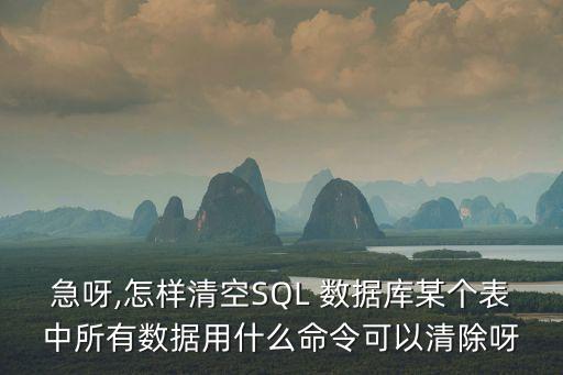 急呀,怎樣清空SQL 數(shù)據(jù)庫某個(gè)表中所有數(shù)據(jù)用什么命令可以清除呀