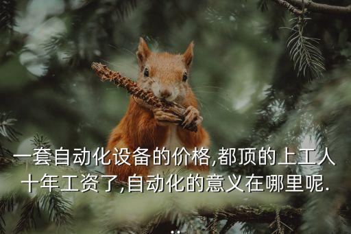 一套自動化設(shè)備的價格,都頂?shù)纳瞎と耸旯べY了,自動化的意義在哪里呢...