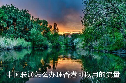 中國(guó)聯(lián)通怎么辦理香港可以用的流量