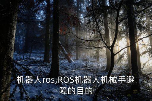 機器人ros,ROS機器人機械手避障的目的