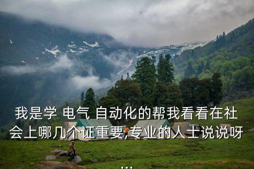 我是學 電氣 自動化的幫我看看在社會上哪幾個證重要,專業(yè)的人士說說呀...