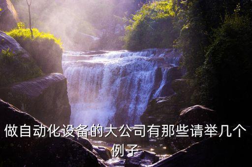 做自動(dòng)化設(shè)備的大公司有那些請(qǐng)舉幾個(gè)例子