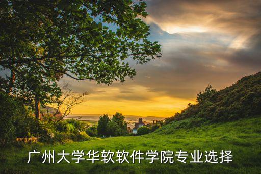 廣州大學(xué)華軟軟件學(xué)院專業(yè)選擇