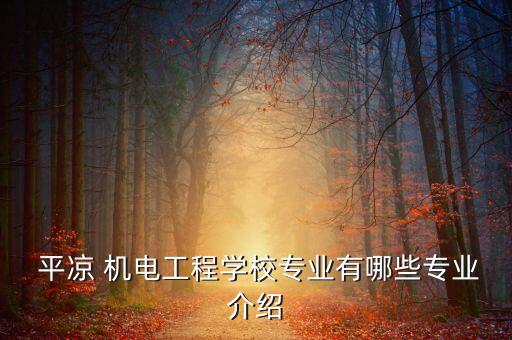  平?jīng)?機(jī)電工程學(xué)校專(zhuān)業(yè)有哪些專(zhuān)業(yè)介紹