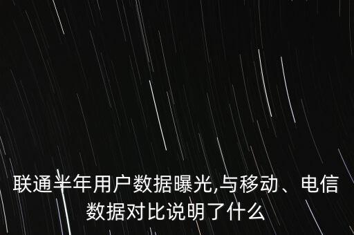 聯(lián)通半年用戶數(shù)據(jù)曝光,與移動(dòng)、電信數(shù)據(jù)對(duì)比說(shuō)明了什么