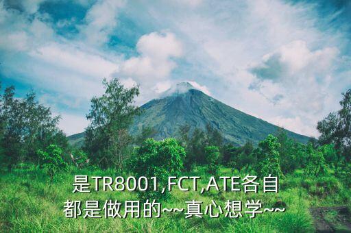 是TR8001,FCT,ATE各自都是做用的~~真心想學(xué)~~
