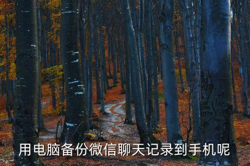用電腦備份微信聊天記錄到手機(jī)呢