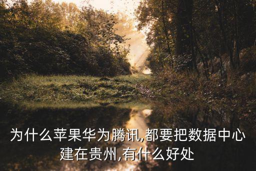 為什么蘋果華為騰訊,都要把數(shù)據(jù)中心建在貴州,有什么好處