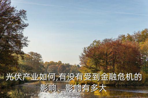 光伏產(chǎn)業(yè)如何,有沒有受到金融危機的影響、影響有多大