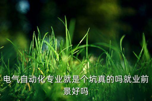 電氣自動化專業(yè)就是個坑真的嗎就業(yè)前景好嗎