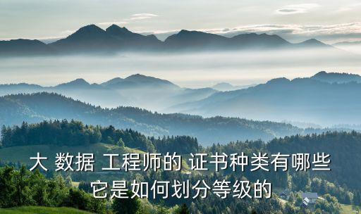 大 數(shù)據(jù) 工程師的 證書(shū)種類有哪些它是如何劃分等級(jí)的