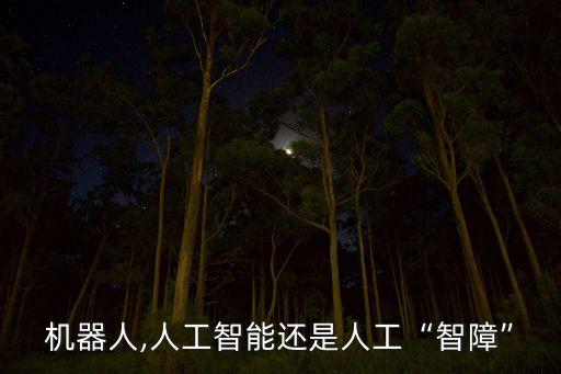 機(jī)器人,人工智能還是人工“智障”