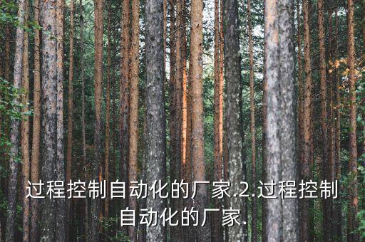過(guò)程控制自動(dòng)化的廠家.2.過(guò)程控制自動(dòng)化的廠家.