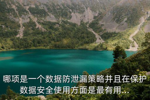 哪項(xiàng)是一個(gè)數(shù)據(jù)防泄漏策略并且在保護(hù)數(shù)據(jù)安全使用方面是最有用...